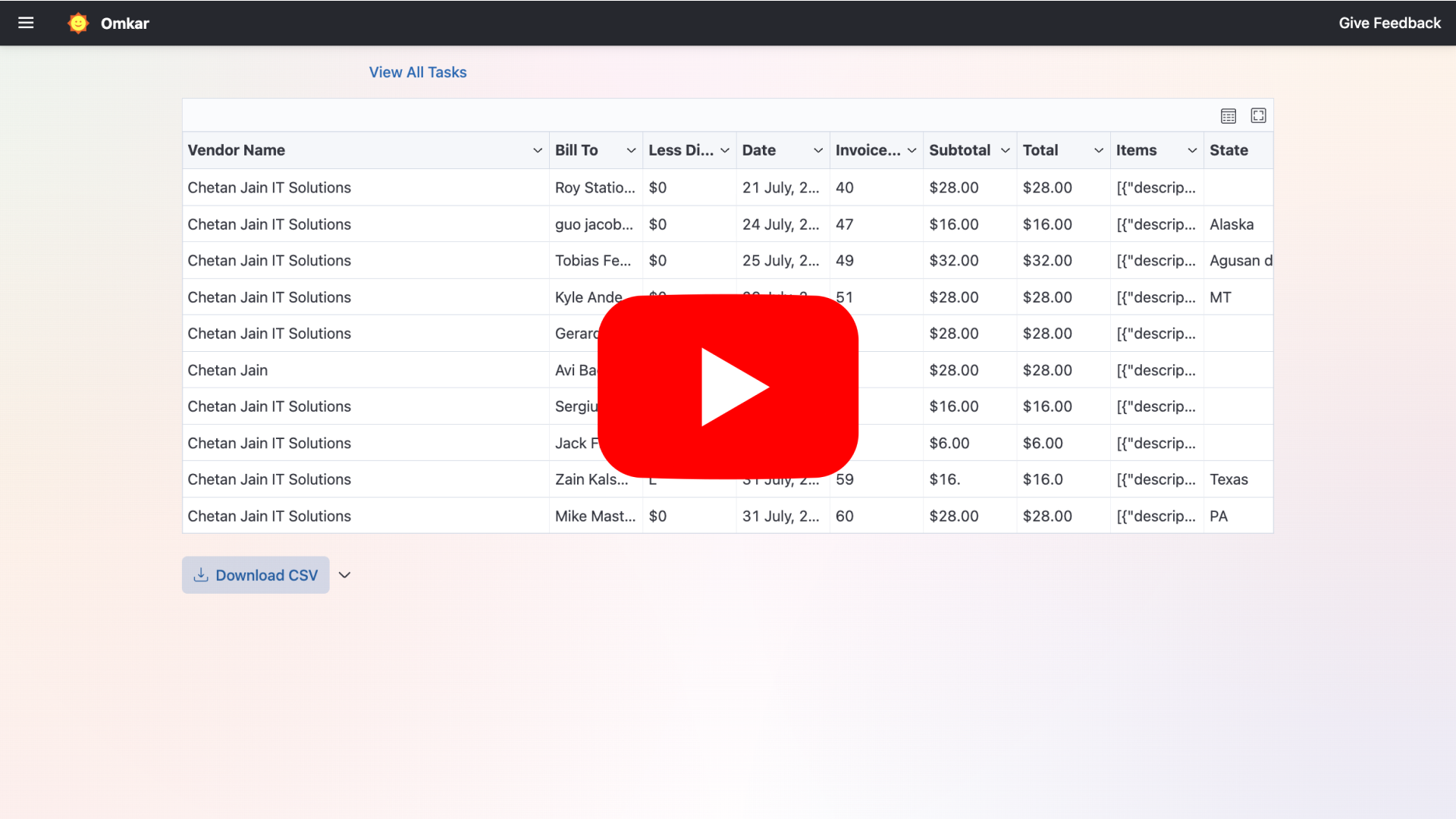 Invoice OCR Demo Video